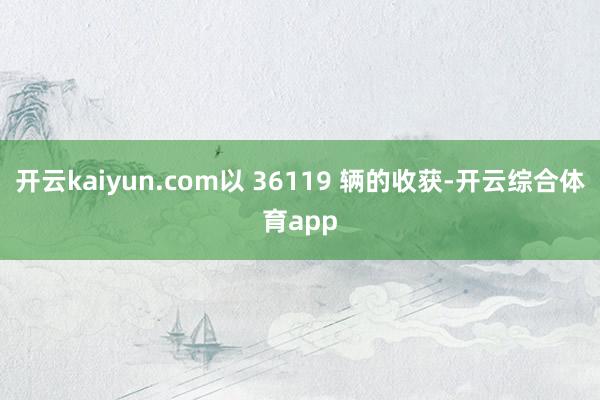 开云kaiyun.com以 36119 辆的收获-开云综合体育app