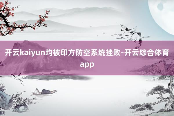 开云kaiyun均被印方防空系统挫败-开云综合体育app