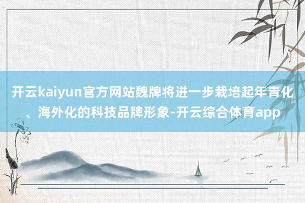 开云kaiyun官方网站魏牌将进一步栽培起年青化、海外化的科技品牌形象-开云综合体育app