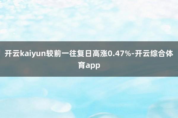 开云kaiyun较前一往复日高涨0.47%-开云综合体育app