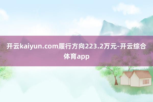 开云kaiyun.com履行方向223.2万元-开云综合体育app
